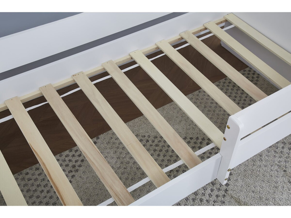 Kinderbett mit Bettgitter "Victoria" - Holz - Weiß - 80 x 160 cm