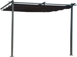 Anbaupergola mit einziehbarem Dach - 3 x 3 M - anthrazitgrau