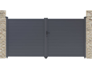 Gartentor aus Aluminium "Marc" - 299,5 x 155,9 cm - Grau