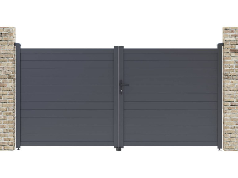 Gartentor aus Aluminium "Marc" - 299,5 x 155,9 cm - Grau
