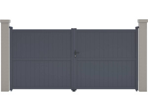 Gartentor aus Aluminium "Maurice" - 349.5 x 155.9 cm - Grau