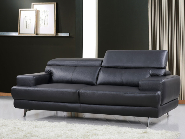 Sofa aus rekonstituiertem Leder/PVC " Venedig " - 2 Sitzer  - Braun Couleur Noir Nombre de places 3 places