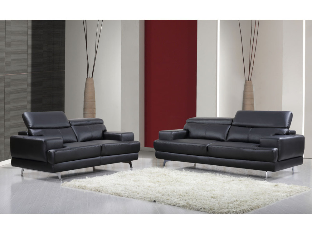 Sofa aus rekonstituiertem Leder/PVC " Venedig " - 2 Sitzer  - Braun Couleur Noir Nombre de places 3 places