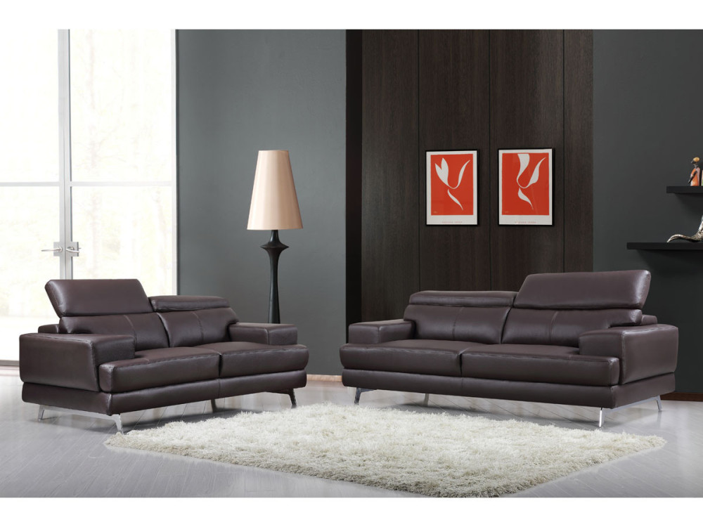 Sofa aus rekonstituiertem Leder/PVC " Venedig " - 2 Sitzer  - Braun Couleur Marron Nombre de places 3 places