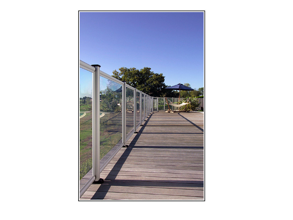 Poolabsperrung transparente Platte