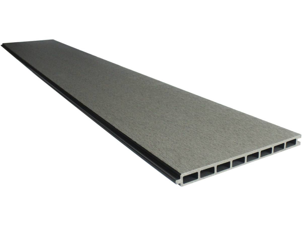Kit Zaun 4.8 m aus Verbundstoff und Aluminium - Befestigungskit inbegriffen - Dunkelgrau