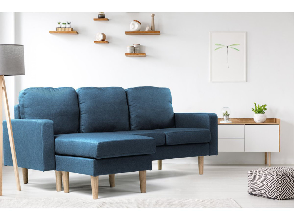 Umkehrbares Ecksofa aus blauem Stoff "Gabby"- 3-Sitzer-Sofa