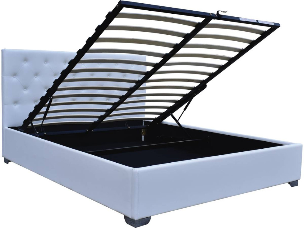 Doppelbett "TINO" mit Bettkasten - 180 × 200 cm - Weiß