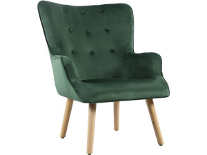Samtsessel im skandinavischen Stil "Odense" - 73 x 81 x 92,5 cm - 1 Sitz - Grün
