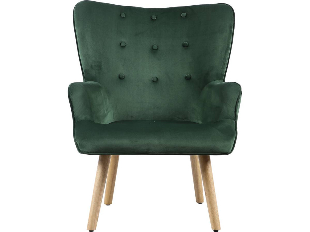 Samtsessel im skandinavischen Stil "Odense" - 73 x 81 x 92,5 cm - 1 Sitz - Grün
