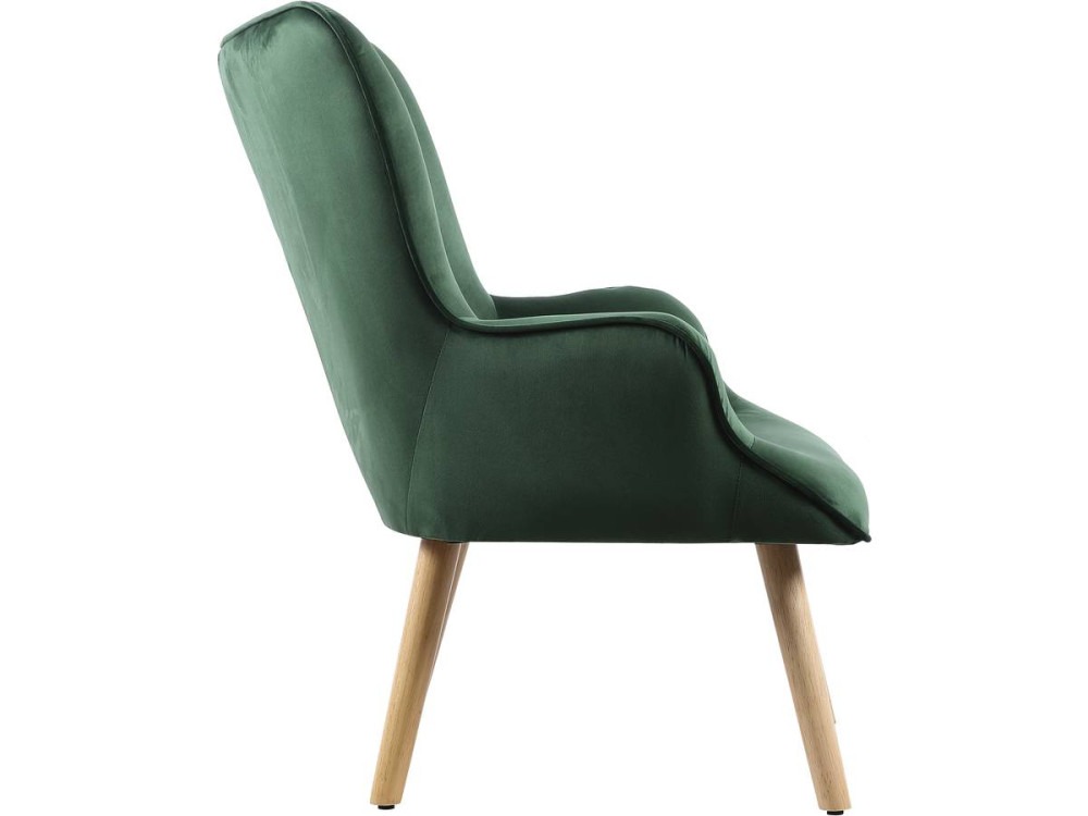 Samtsessel im skandinavischen Stil "Odense" - 73 x 81 x 92,5 cm - 1 Sitz - Grün