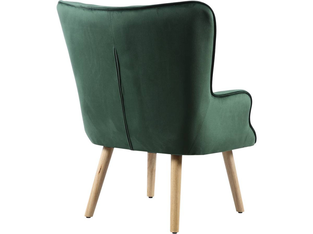 Samtsessel im skandinavischen Stil "Odense" - 73 x 81 x 92,5 cm - 1 Sitz - Grün