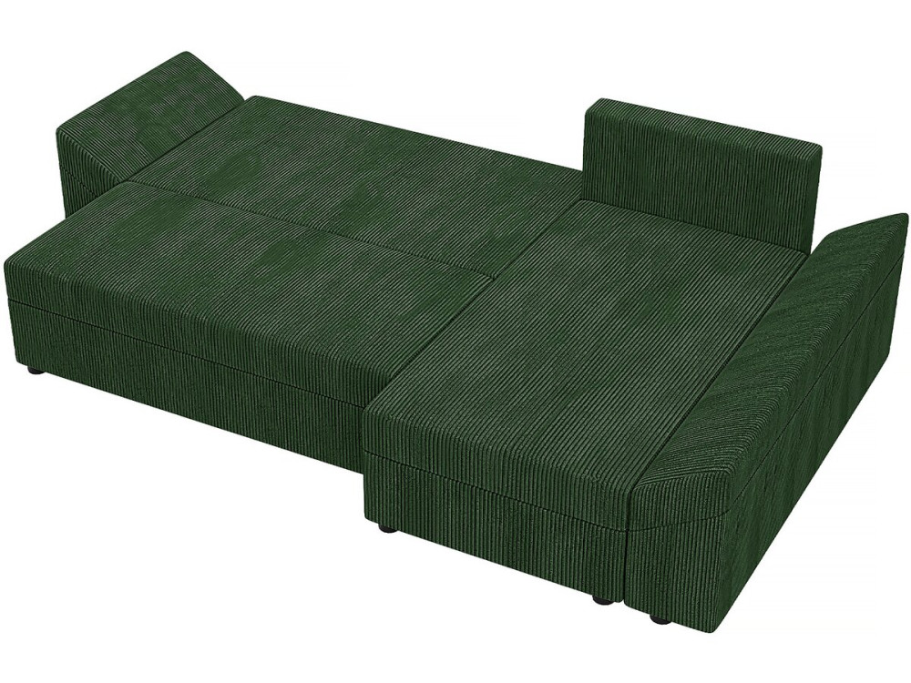 Ecksofa mit Schlaffunktion und Bettkasten "Vaugirard" aus Cord - 3-Sitzer - Beige