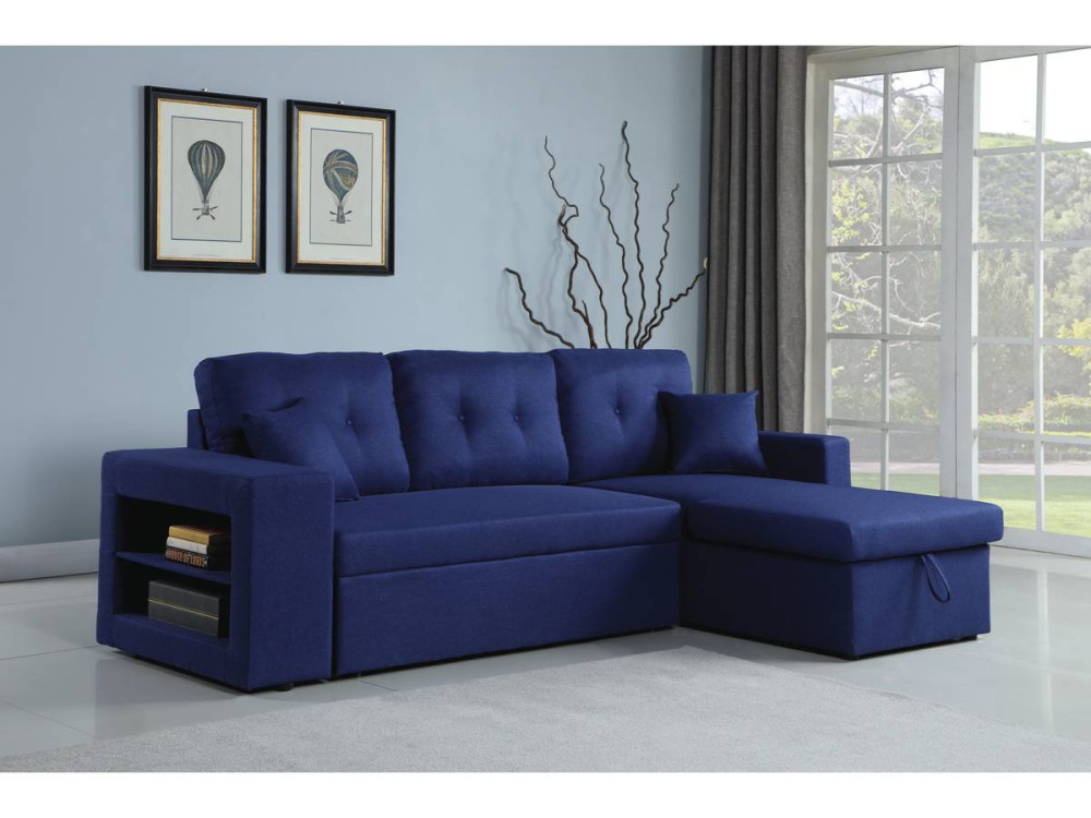Umkehrbares Ecksofa mit Schlaffunktion "Axel" -  Blau