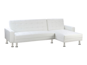 Konvertibles Ecksofa "Theo" - Weiß - 4 Plätze