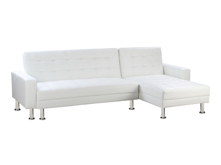 Konvertibles Ecksofa "Theo" - Weiß - 4 Plätze