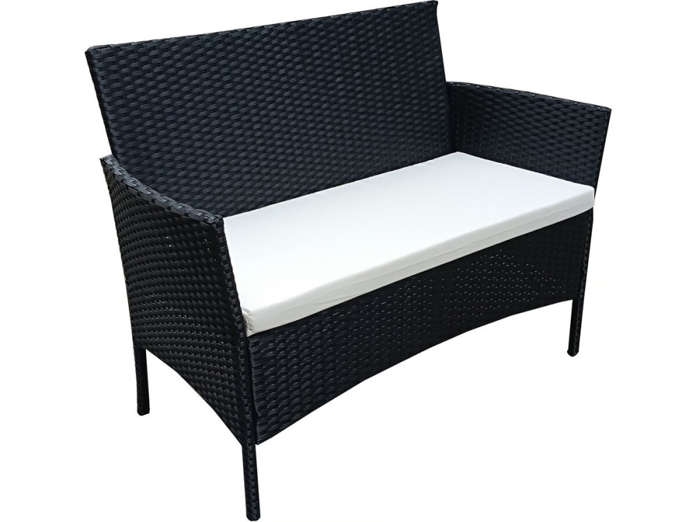 Gartenlounge aus Polyrattan "Toronto" 4-Sitzer - Schwarz