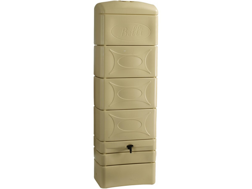 Regenwassersammler für Wand 300 l mit Dachrinnen-Anschlussset "Malang"  - Beige