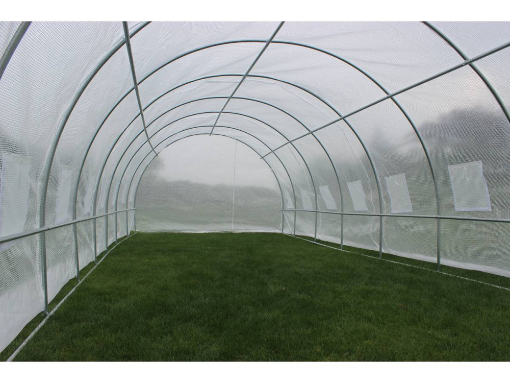 Tunnelgewächshaus für den Garten mit 1 Tür Schwingtür "Mimosa" -  180 g/m² - 24 m² - 8 x 3 x 2 m