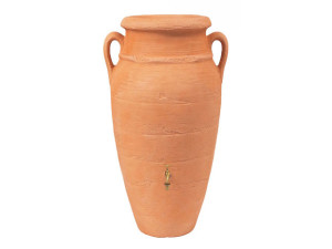 Set Amphore Antik – Pflanzkübel + Auffangbehälter + Wasserhahn – 250 l Terrakotta
