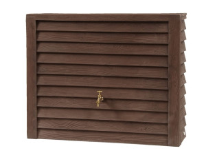 Wandtank-Set Woody 350 l, dunkles Holz