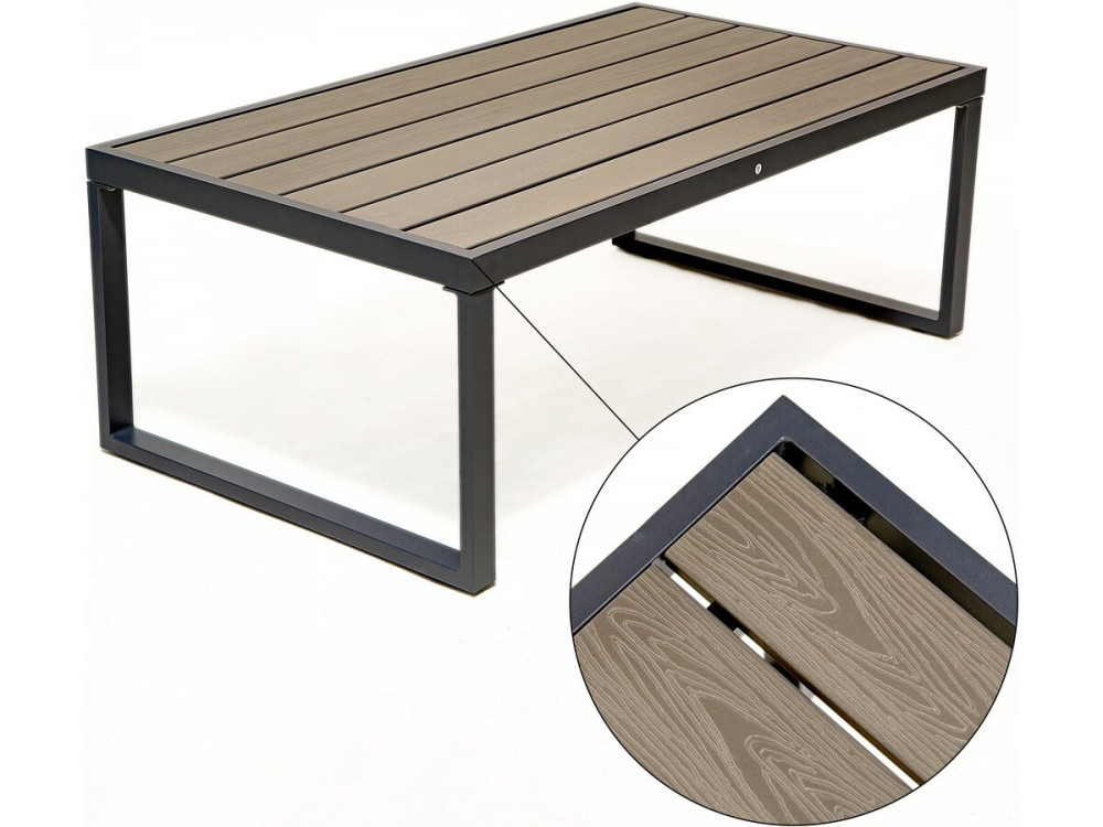 Aluminium-Gartenmöbel "Adela" - 5 Sitzplätze - Grau
