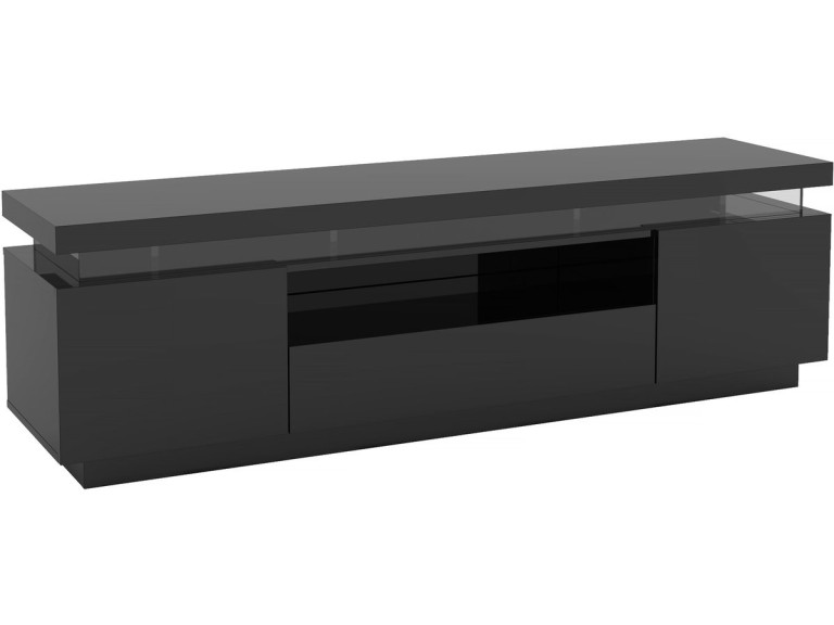 TV-Möbel lackiert mit LED "Ruth" - 165 x 40 x 49 cm - Schwarz