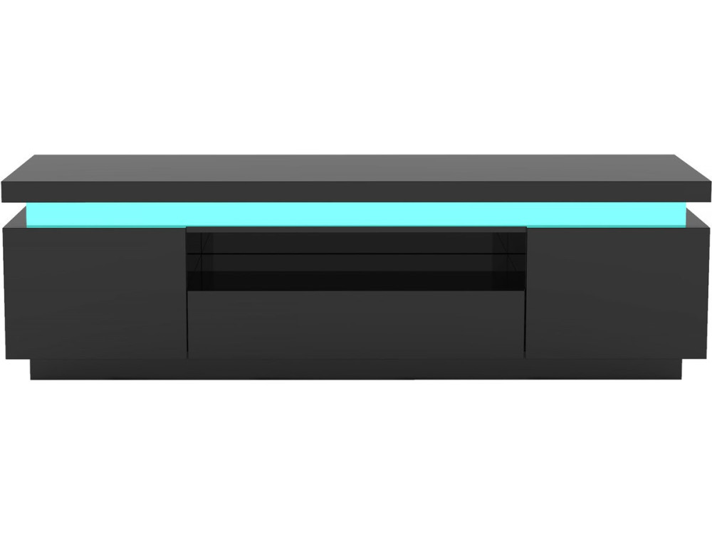 TV-Möbel lackiert mit LED "Ruth" - 165 x 40 x 49 cm - Schwarz