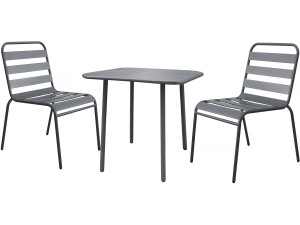 Gartenmöbel "Bilbao" aus Metall - 2 Plätze - Grau