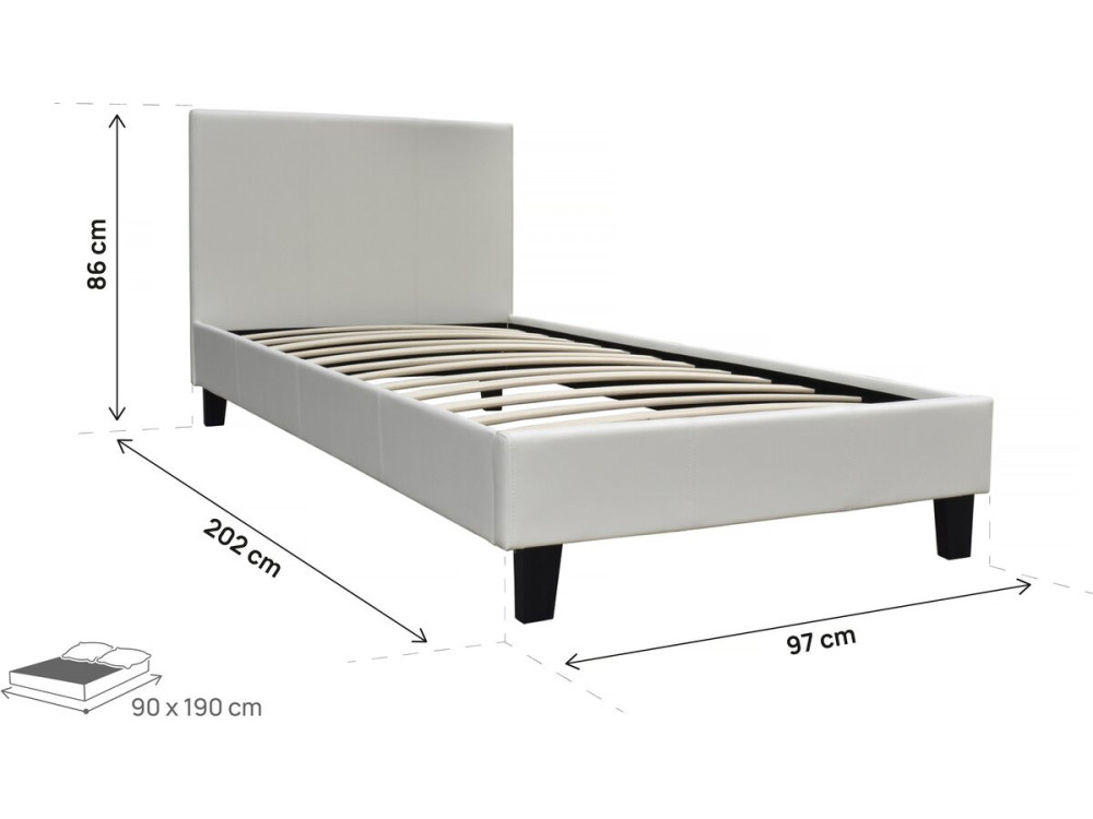 Einzelbett "Lina" - 90 x 190 cm - Beige