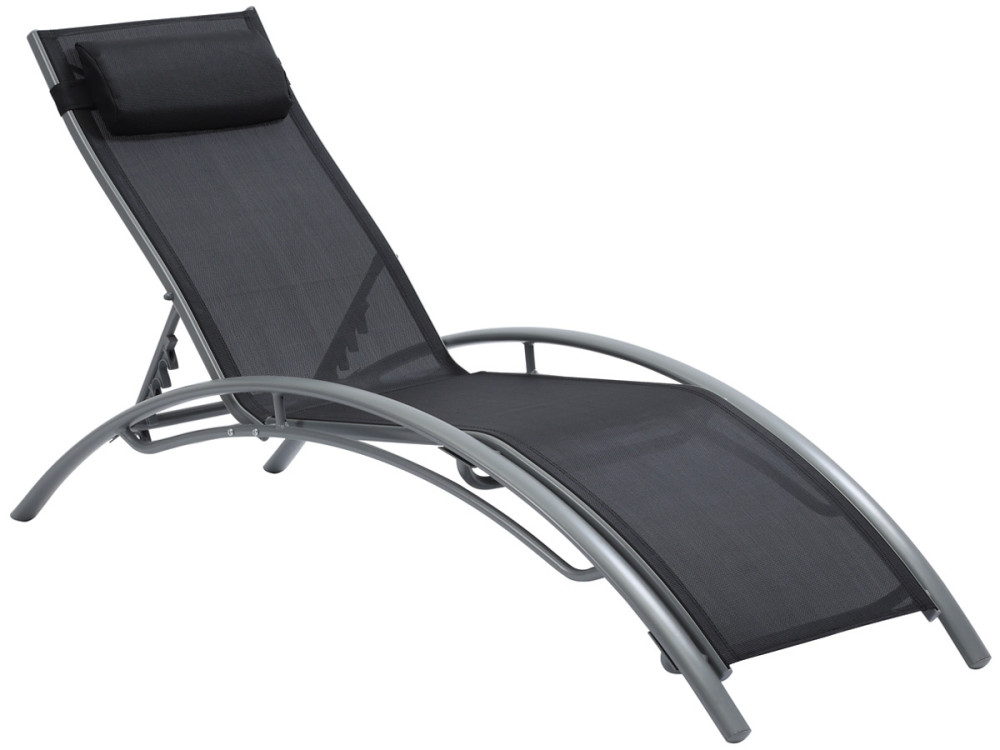 2er Pack Aluminium-Sonnenliegen Beauty - "Phoenix" - Schwarz