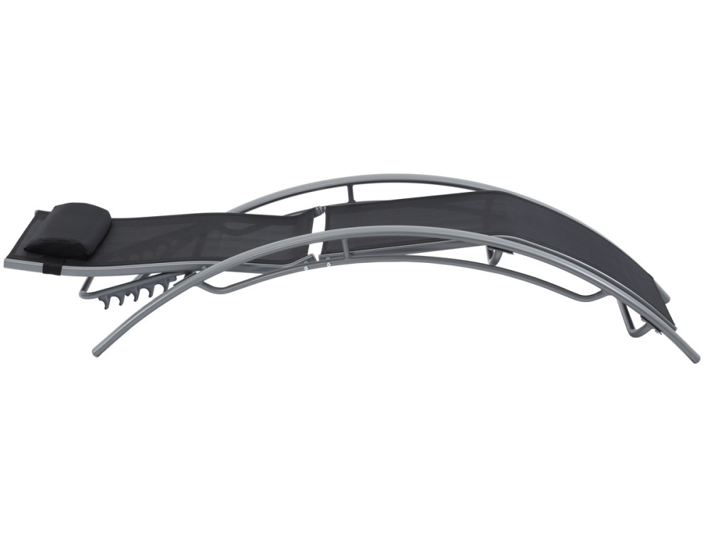 2er Pack Aluminium-Sonnenliegen Beauty - "Phoenix" - Schwarz