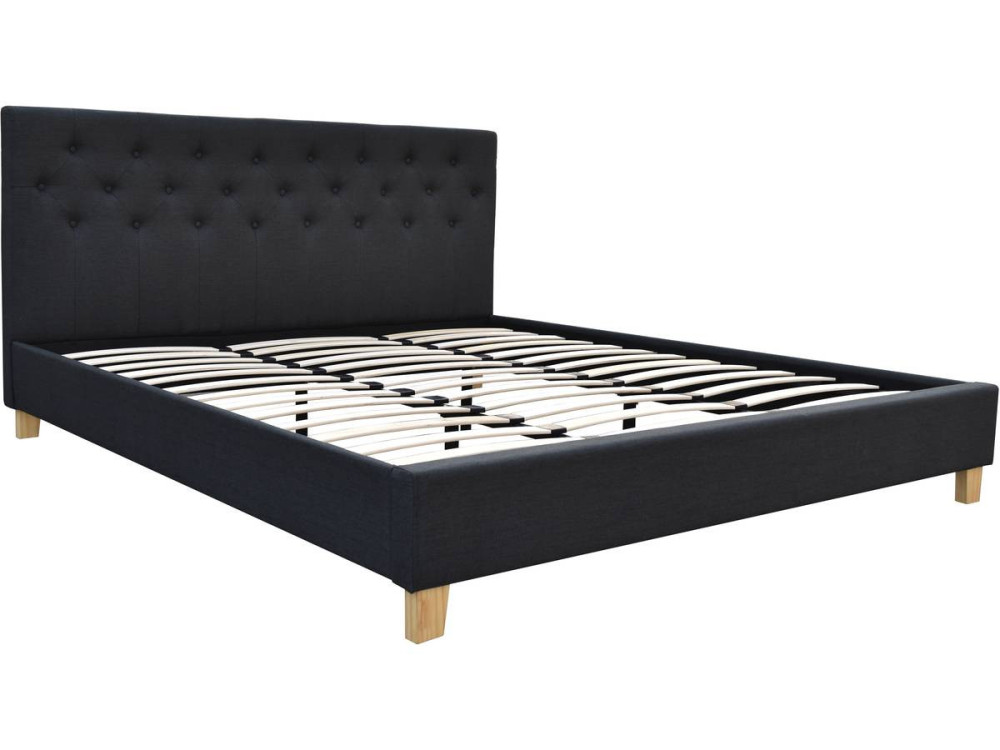 Einzelbett "Emmy" - 180 x 200 cm - Dunkelgrau