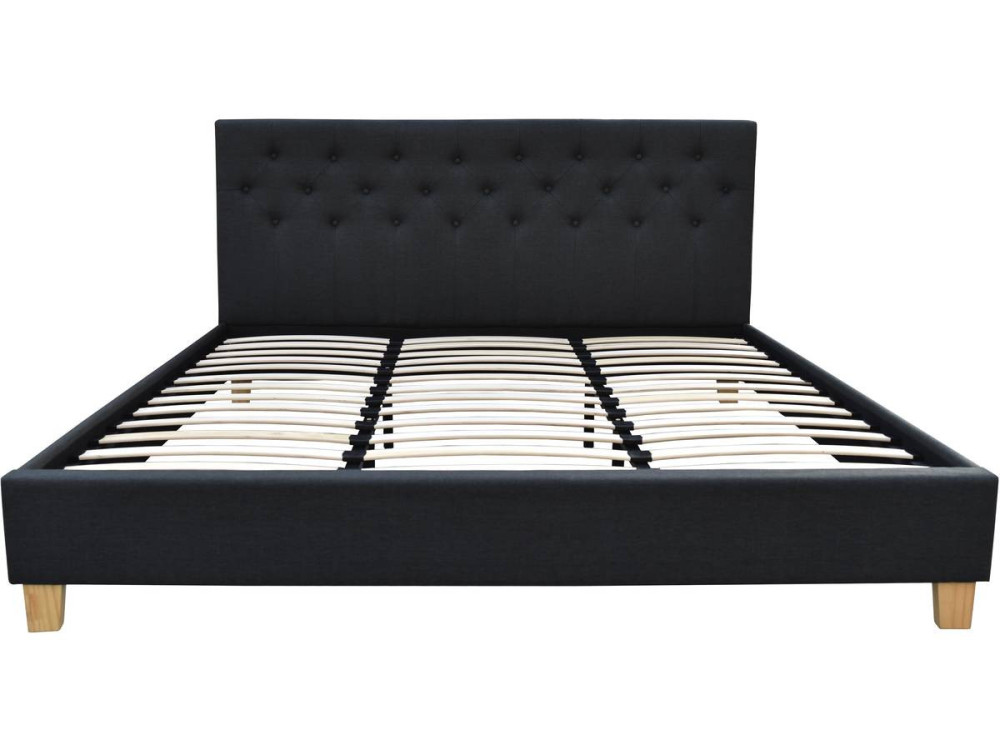 Einzelbett "Emmy" - 180 x 200 cm - Dunkelgrau