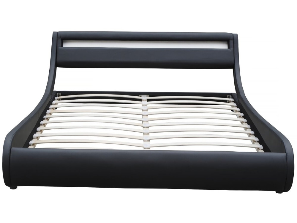 Doppelbett mit LED "Natacha" - 180 x 200 cm - Schwarz
