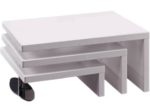 Designer Couchtisch "Elysa" - 80 x 59 x 37,5 cm - Weiß lackiert