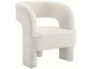 Sessel im Bouclé-Design mit 3 Füßen „Madison“ - Weiß