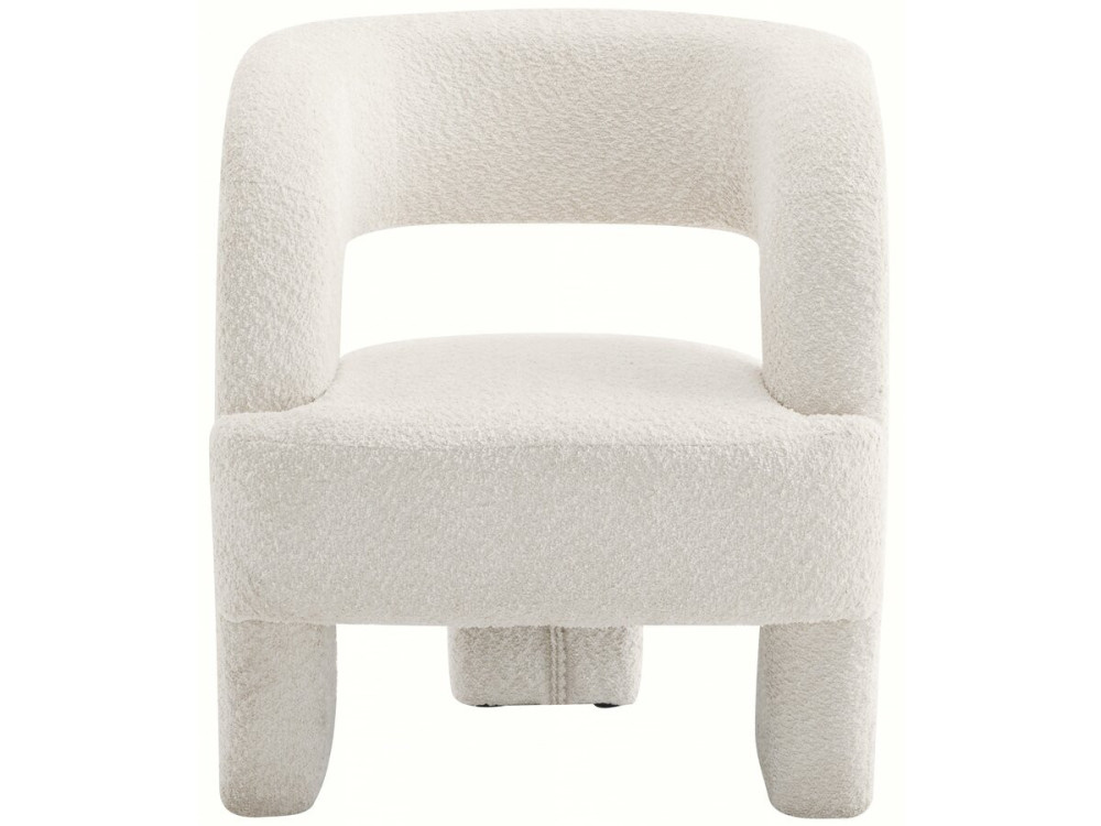 Sessel im Bouclé-Design mit 3 Füßen „Madison“ - Weiß