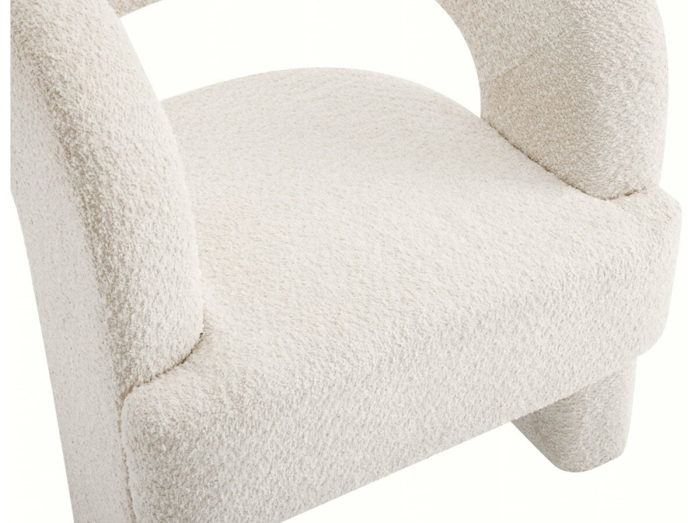 Sessel im Bouclé-Design mit 3 Füßen „Madison“ - Weiß