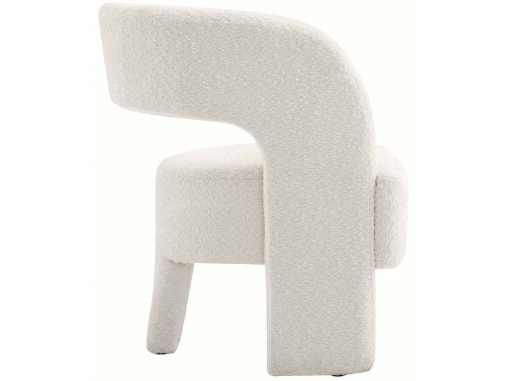 Sessel im Bouclé-Design mit 3 Füßen „Madison“ - Weiß