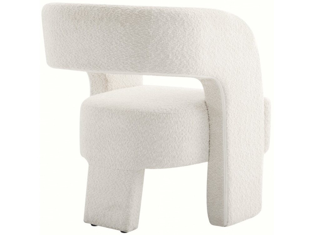 Sessel im Bouclé-Design mit 3 Füßen „Madison“ - Weiß