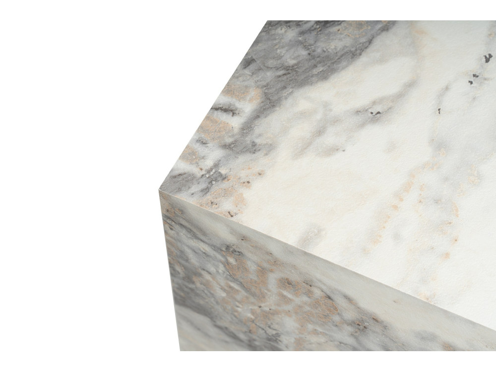 Beistelltisch aus Holz „Küp“ – 45 x 45 x 50 cm – Marmor Freesia