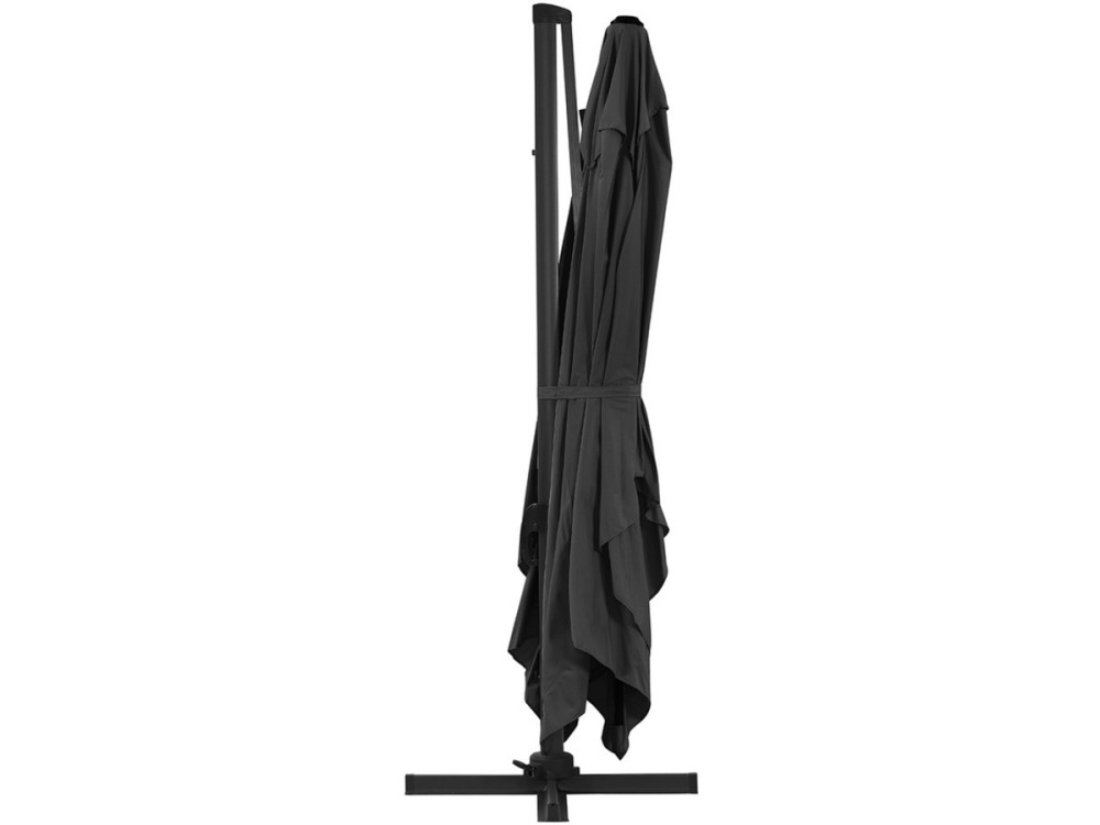 Ampelschirm aus Alu "Sun 4" - Rechteckig - 3 x 4 m - Schwarz - Platten zur Beschwerung inbegriffen