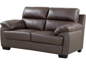 Sofa aus Leder und PVC "Cardiff"-  163 x 92 x 93 cm - Schokolade