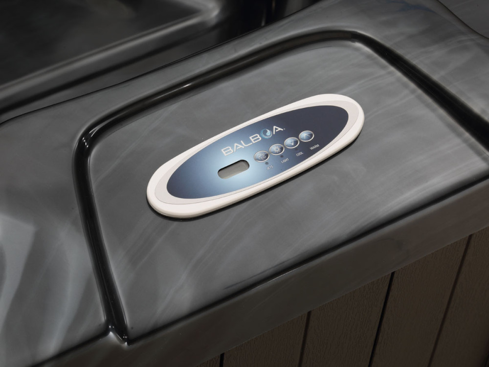 LED-Whirlpool "Haïti" 4 Personen - Integrierter Bluetooth-Lautsprecher - Grau