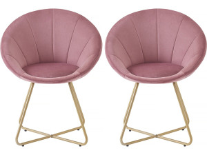 Esszimmerstühle aus Samt 2er-Set "Rosalie" - Rose