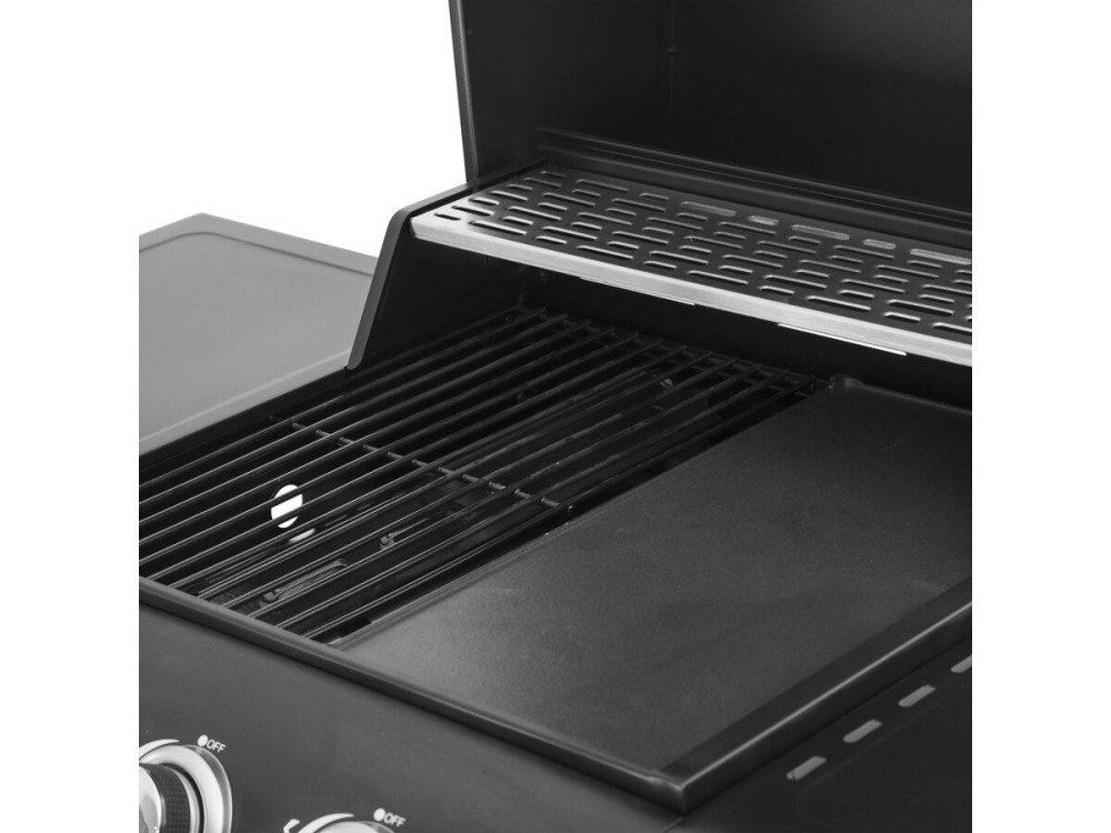 Gasgrill "Feria 4" - 4 Brenner davon 1 Seitenbrenner - 11,5 kW - Schwarz