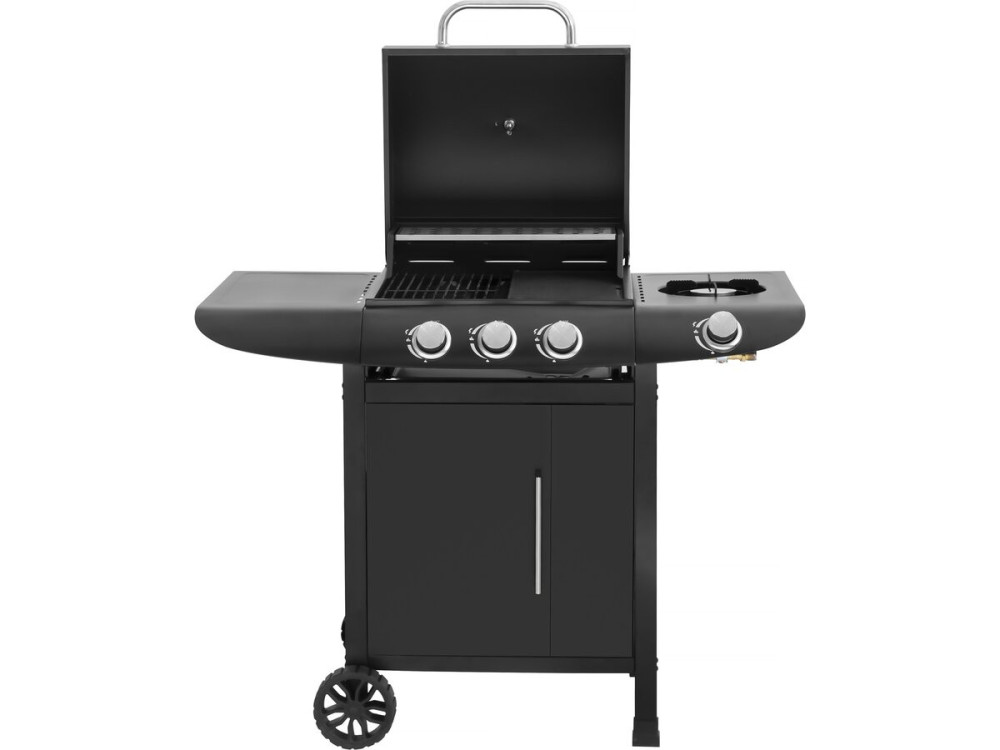 Gasgrill "Feria 4" - 4 Brenner davon 1 Seitenbrenner - 11,5 kW - Schwarz