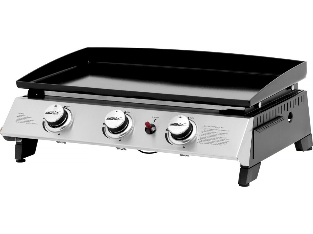Plancha mit 3 Gasbrennern "Jolly" - 7,5 kW - Grau