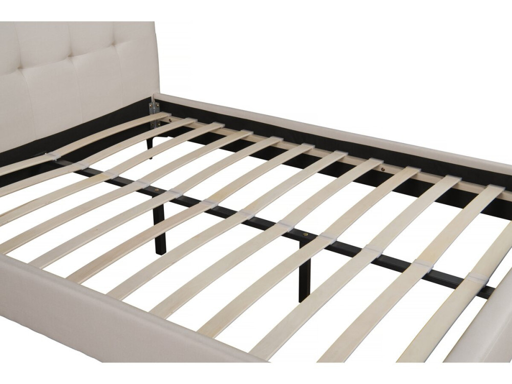 Gepolstertes Doppelbett aus Stoff „Aspen“ 180 x 200 cm - Beige